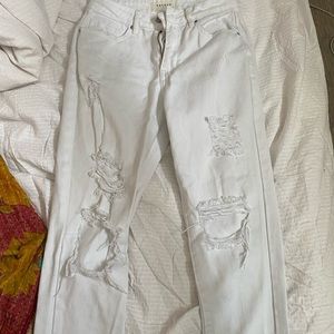 PacSun White Ripped Mom Jeans